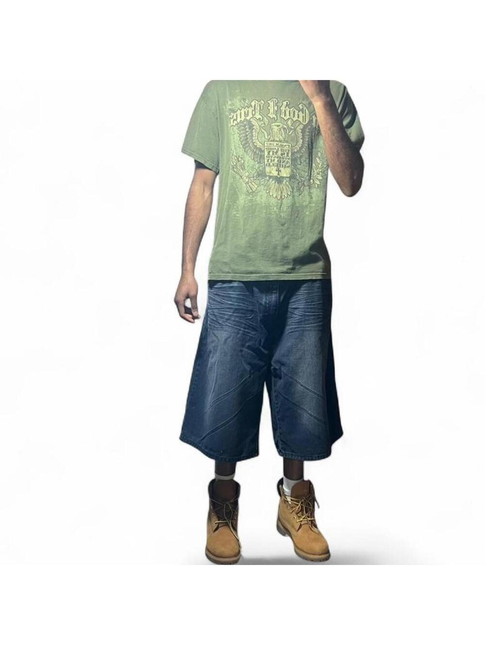 Y2K Faded Dirty Wash Baggy Kaalu Jorts Sz.44